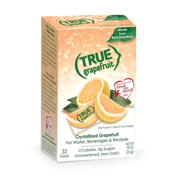 True Grapefruit Water Enhancer (32 Packets) | Zero Calorie Unsweetened Water Flavor Packets | For Water, Bottled Water & Recipes| Made With Real Grapefruit