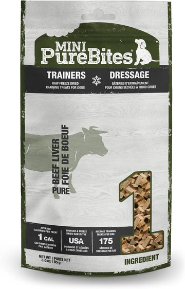 Purebites Mini Beef Freeze Dried Dog Treats, 1 Ingredient, Made In Usa, 3Oz