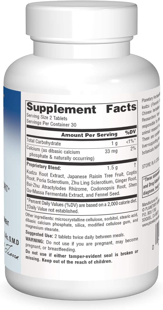 Planetary Herbals Kudzu Recovery 750mg - with Calcium - 60 Tablets