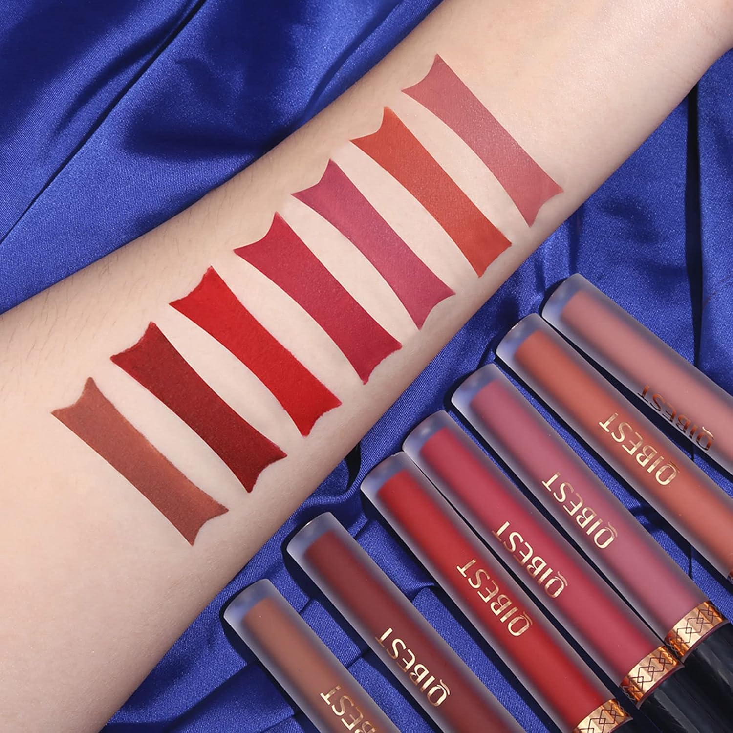 Qibest 7Pcs Matte Liquid Lipstick + 1Pcs Lip Plumper Makeup Set Kit, Pigmented Long Lasting Lip Gloss Set, Velvet Waterproof Halloween Lip Makeup Valentine'S Gift Sets For Girls And Women : Beauty & Personal Care