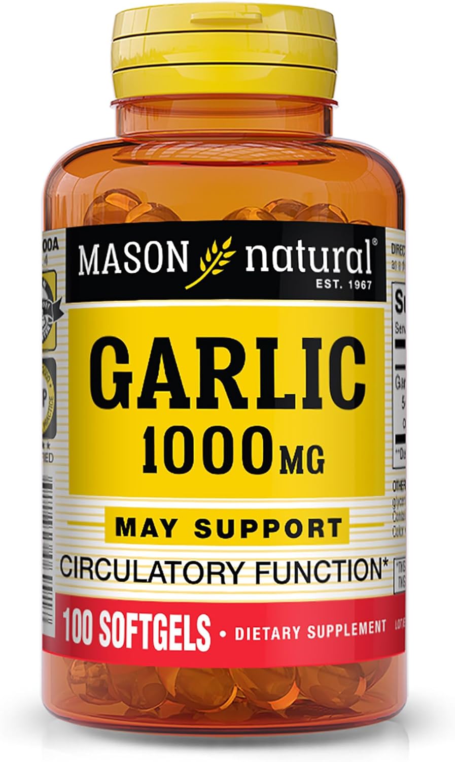MASON NATURAL Garlic Oil 1000 mg 100 Softgels