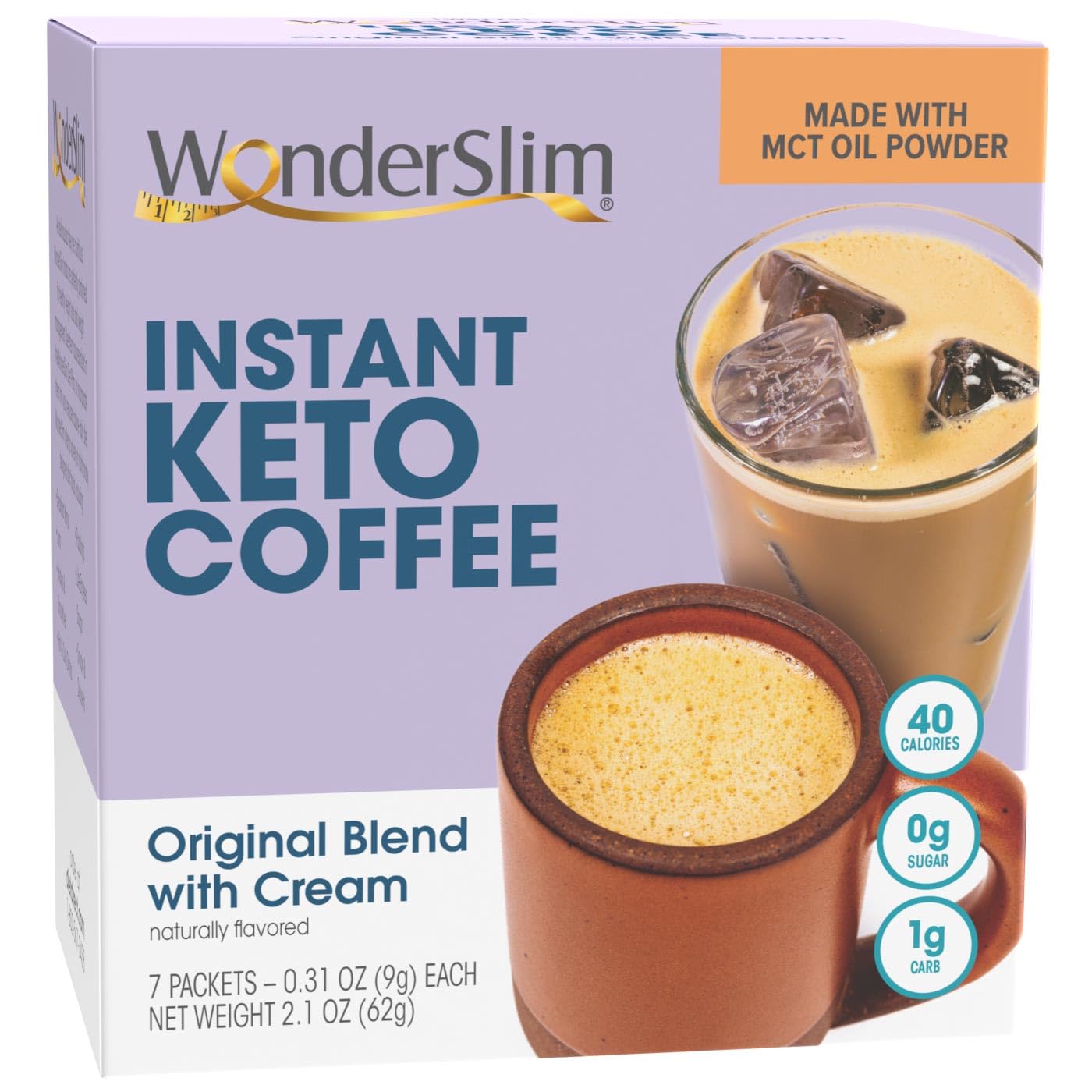 Wonderslim Instant Keto Coffee Mix With Cream, 100% Arabica Coffee With Mct Oil (7Ct)