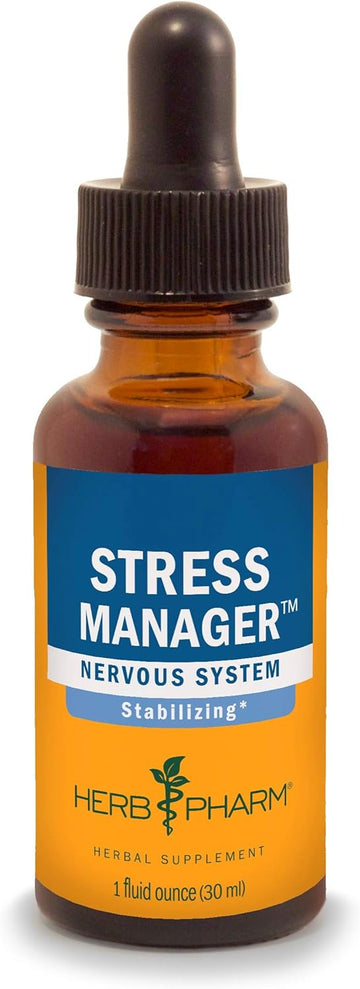 Herb Pharm Stress Manager Herbal Formula with Rhodiola and Holy Basil Extracts, 1 Ounce