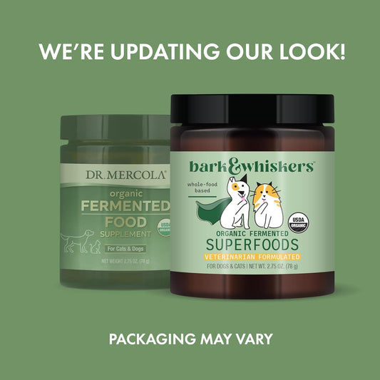 Dr. Mercola Organic Fermented Food For Cats & Dogs, 2.75 Oz. Per Container (78G), Non Gmo, Gluten Free, Soy Free, Usda Organic