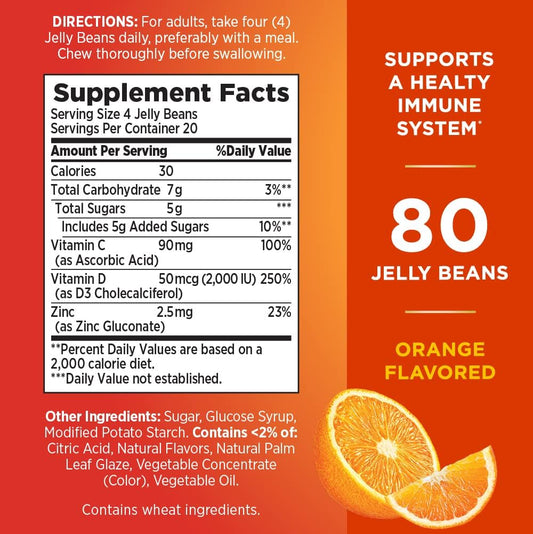 Nature'S Bounty Immune Jelly Bean, Vitamin C For Immune Support, Orange Flavor, 80 Ct