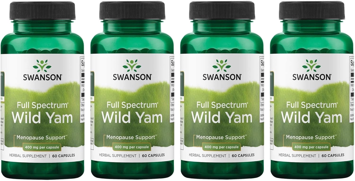 Swanson Full Spectrum Wild Yam 400 Milligrams 60 Capsules (4 Pack)