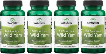 Swanson Full Spectrum Wild Yam 400 Milligrams 60 Capsules (4 Pack)