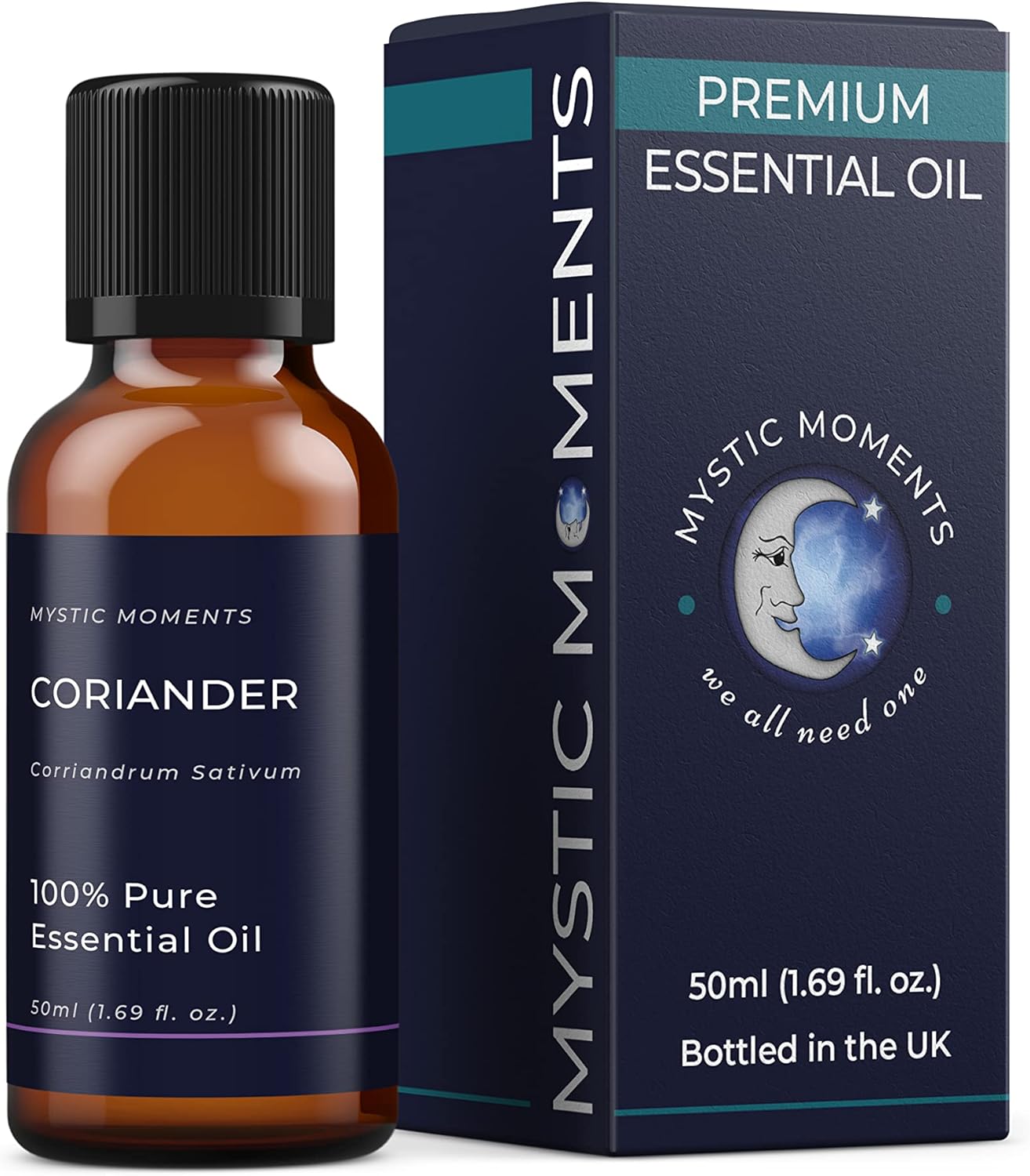 Mystic Moments | Coriander Essential Oil 50ml - Pure & Natural oil for Diffusers, Aromatherapy & Massage Blends Vegan GMO Free