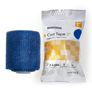 Mckesson Cast Tape, Fiberglass, Blue, 2 In X 4 Yds, 1 Count, 10 Packs, 10 Total