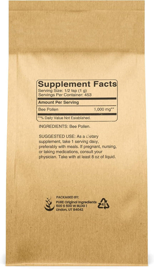 Pure Original Ingredients Bee Pollen, 8 Oz, No Fillers, Undiluted Supplement