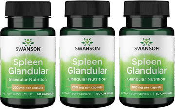 Swanson Raw Spleen Glandular 200 Milligrams 60 Capsules (3 Pack)