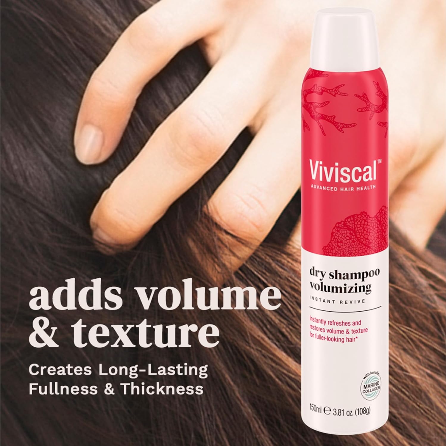 Viviscal Volumizing Dry Shampoo, Refresh Hair and Absorb Oil Between Washes, Waterless Shampoo for Added Hair Texture and Body, 150ml : Beauty & Personal Care