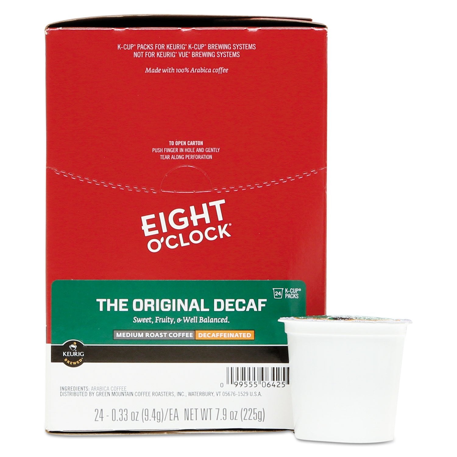 Eight O'clock 6425 Original Decaf Coffee K-Cups, 24/Box