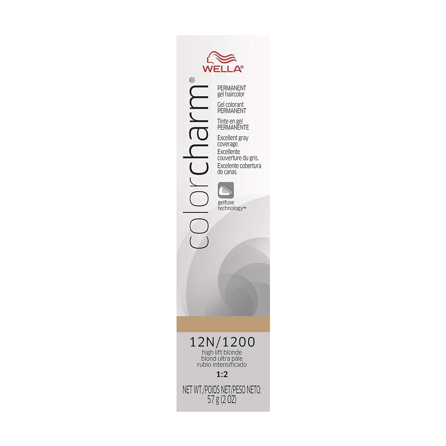 Colorcharm Permanent Gel, Hair Color For Gray Coverage, 12N High Lift Blonde