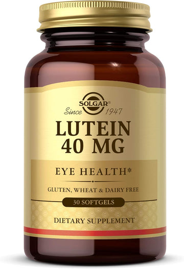 Solgar Lutein 40 Mg, 30 Softgels - Supports Eye Health - Helps Filter Out Blue-Light - Contains Floraglo Lutein - Gluten Free, Dairy Free - 30 Servings