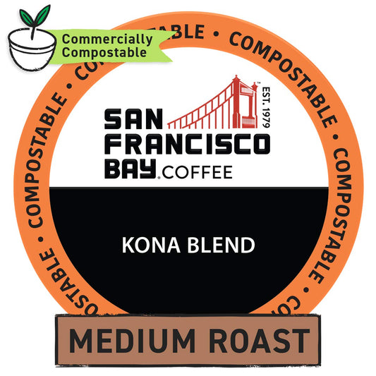 San Francisco Bay Compostable Coffee Pods - Kona Blend (80 Ct) K Cup Compatible including Keurig 2.0, Medium Roast