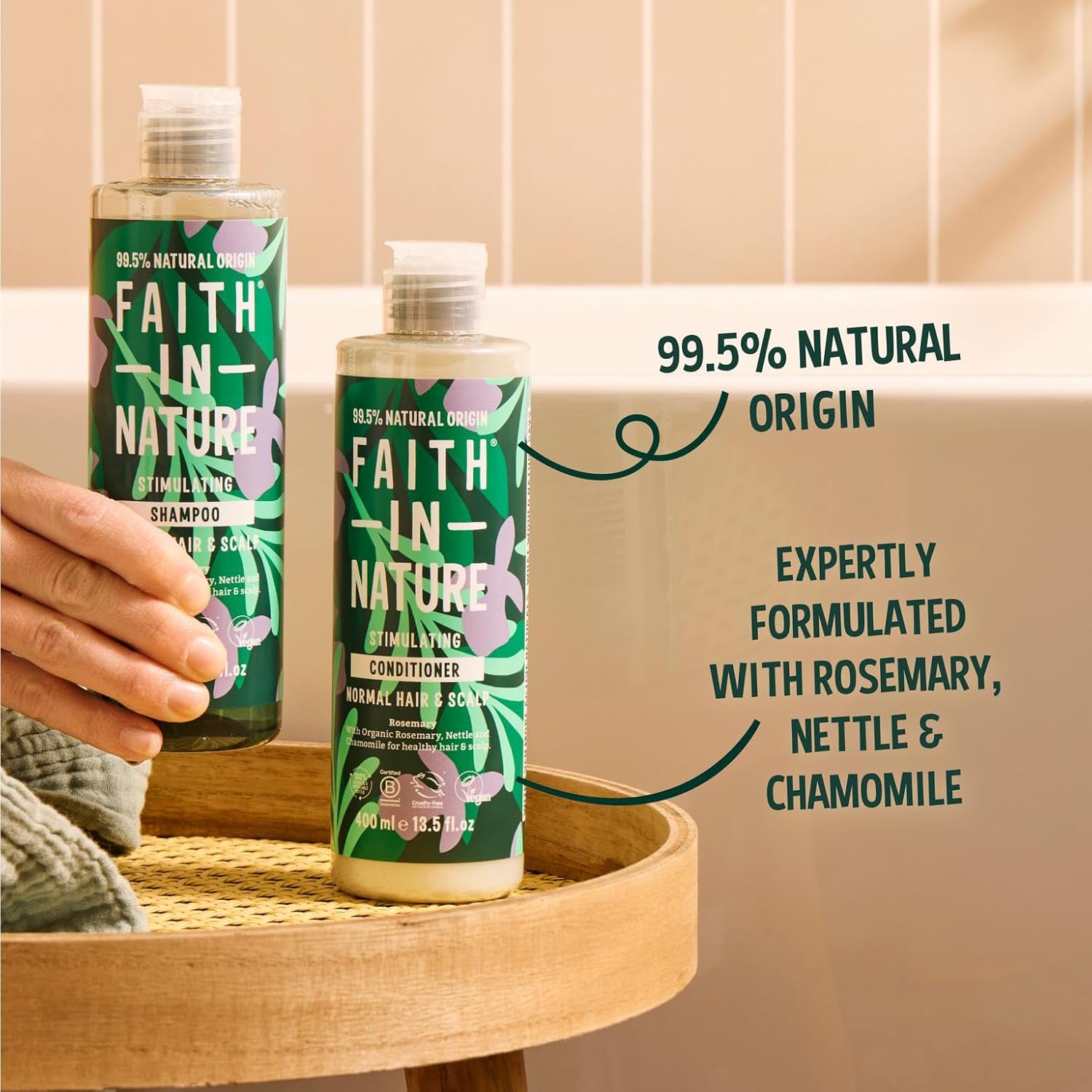 Faith In Nature Natural Rosemary Conditioner, Stimulating for Normal Hair & Scalp, Vegan & Cruelty Free, No SLS, Silicones or Parabens, 400ml : Amazon.co.uk: Beauty