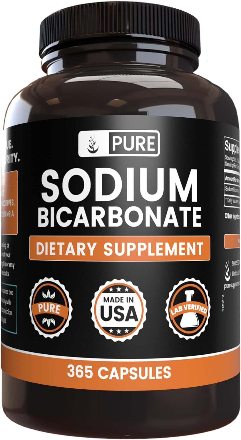 Pure Sodium Bicarbonate (365 Capsules) Natural Antacid