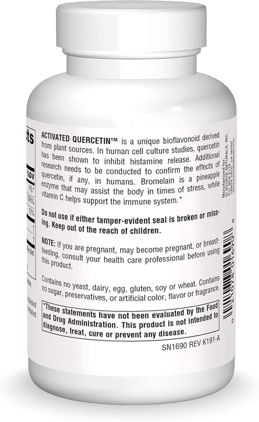 Source Naturals Activated Quercetin, for Seasonal & Immune Support - 100 Capsules