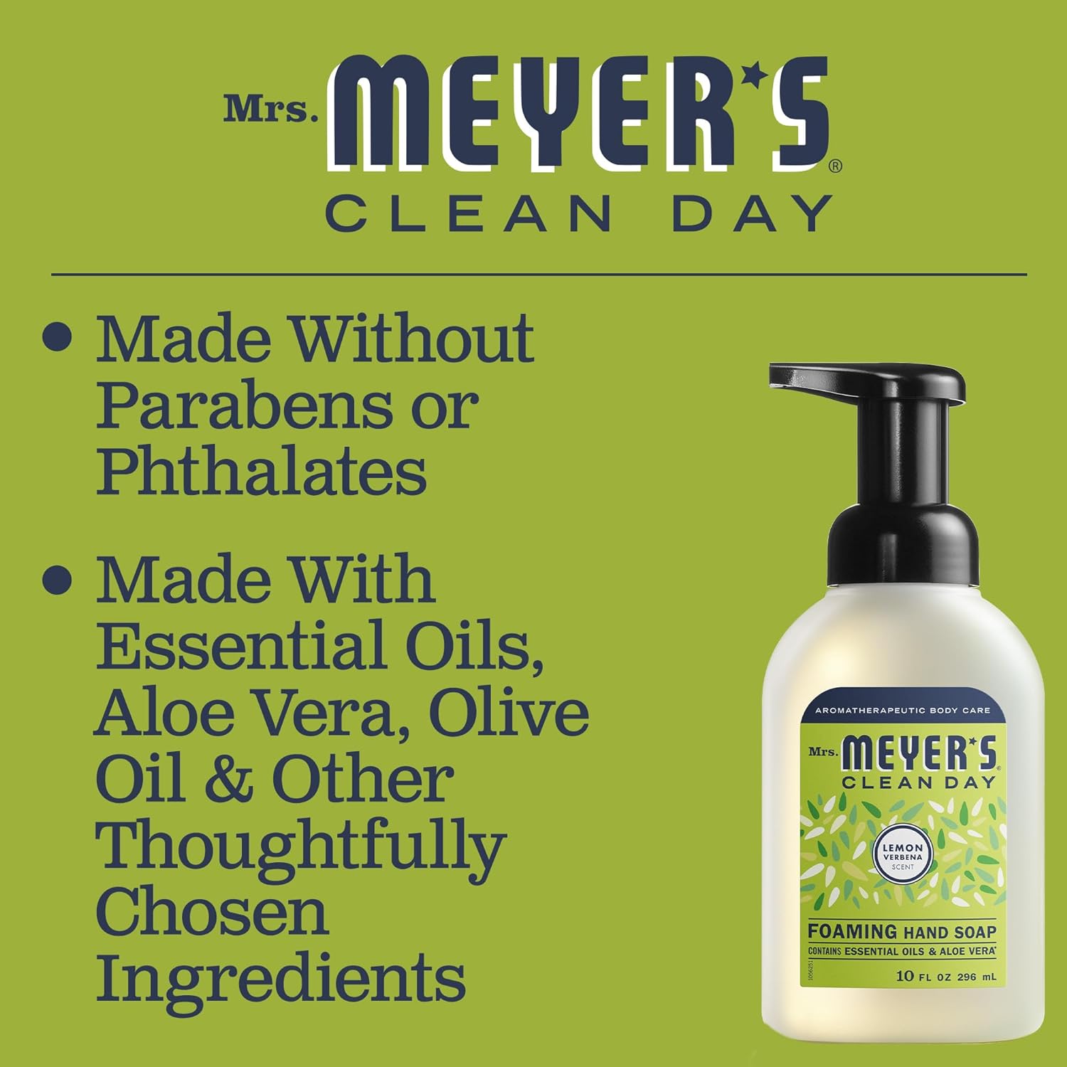 Mrs. Meyer's Clean Day Foaming Hand Soap, Lemon Verbena Scent, 10 Fl oz (Pack of 1) : Beauty & Personal Care