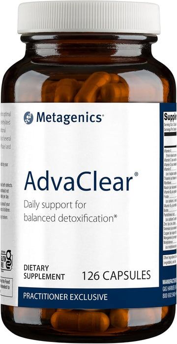 Metagenics Advaclear - Daily Support For Detoxification* - Detox Supplements* - With Vitamin B12, Pantothenic Acid & Zinc Citrate - 126 Capsules