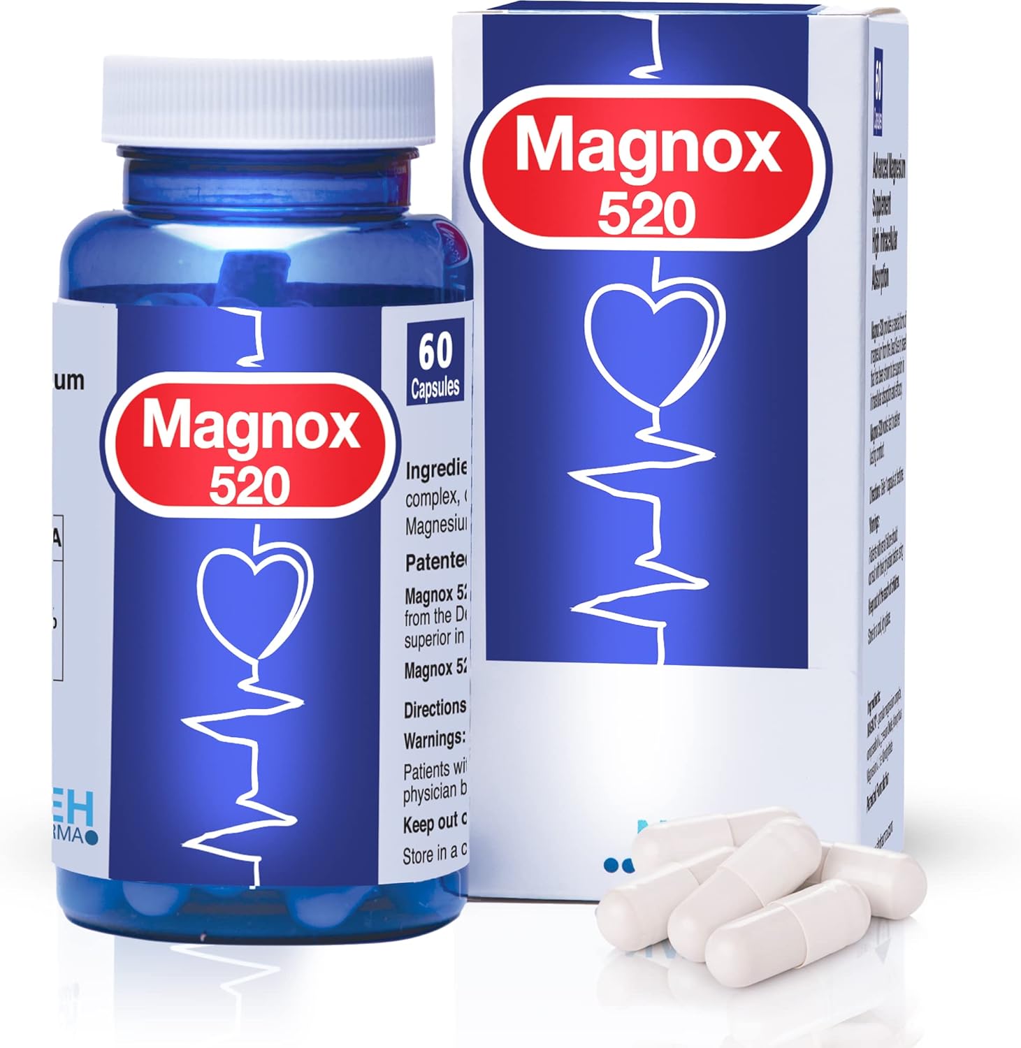 Magnox® 520 | Magnesium Supplement 520Mg Of High Absorption Magnesium For Men & Women With Dead Sea Minerals | 3X More Absorption | Patented Formula | Fast Sleep & Muscle Pain Relief (60 Vegan Caps)