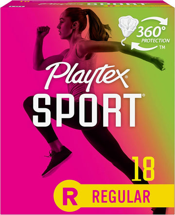 Playtex Sport Tampons, Regular Absorbency, Fragrance-Free - 18Ct