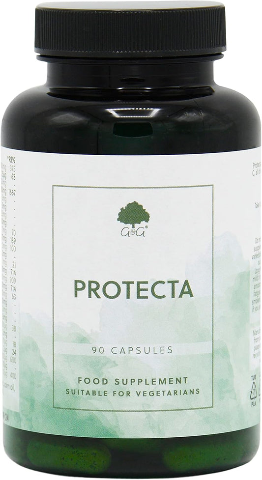 Protecta Immune Formula Supplement | 90 Vegetarian Capsules | Contributes Towards The Normal Function Of The Immune System | Vitamin A, B, C, D | Mineral Complex | G&G Vitamins