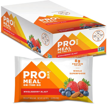 Probar - Meal Bar, Wholeberry Blast, Non-Gmo, Gluten-Free, Healthy, Plant-Based, Whole-Food Ingredients, Natural Energy (12 Count)