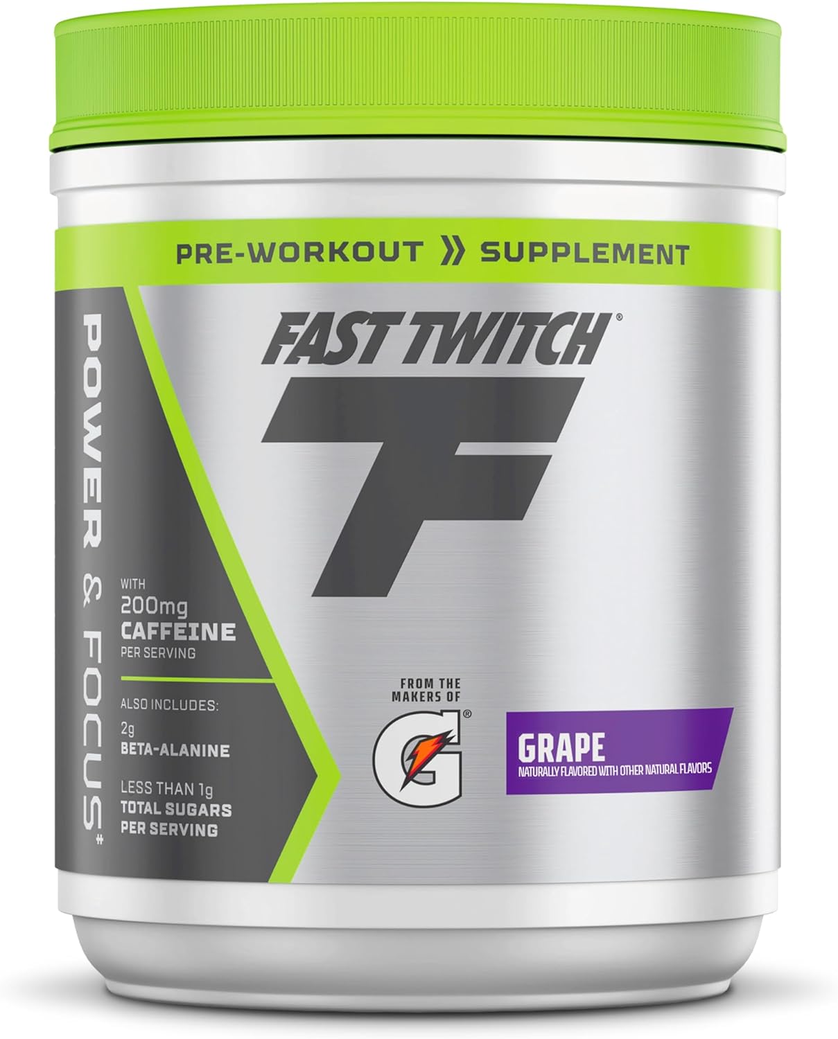 Fast Twitch From The Makers Of Gatorade,Caffeinated Pre-Workout Supplement Mix,Grape,1.01Lb (Pack Of 1),3.5G L-Citrulline,3G Betaine,2G Carnosine Beta-Alanine,Vitamin B6,B12 And 200Mg Caffeine