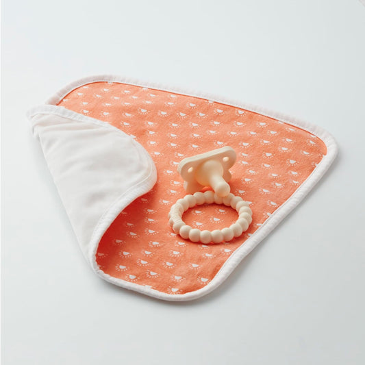 Dr. Brown'S Lovey Blanket With Beaded Teether Ring And Happypaci 100% Silicone One-Piece Pacifier, Soothing Security Blanket Set For Baby, Peach Suns, 0M+