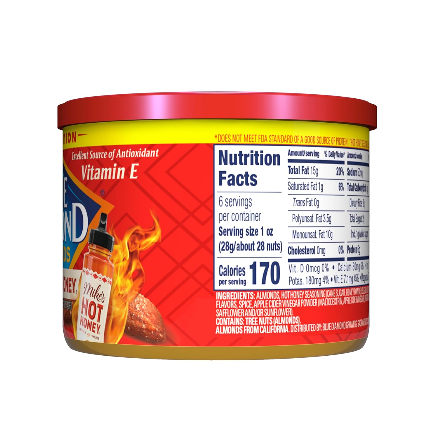 Blue Diamond Almonds, Classic Blueberry Flavored Sweet Snack Nuts Perfect Size For On-The-Go, Lunch, Adults And Kids, 6Oz Can