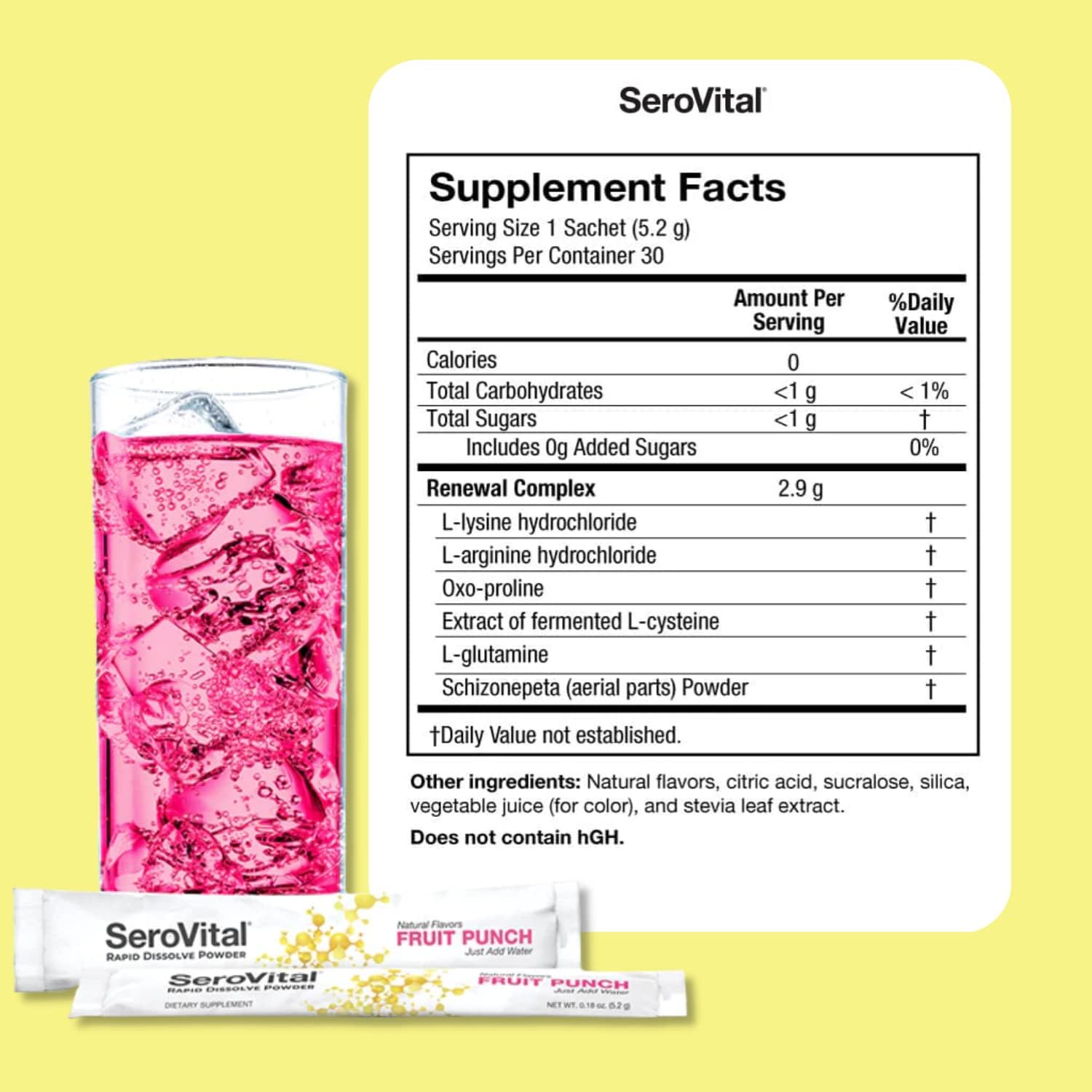 Serovital Renewal Complex - Anti-Aging Supplement for Women - Increase a Critical Peptide Associated with Stimulating Collagen Production, Skin Benefits, Energy and Sleep | 30 Count Fruit Punch : Health & Household