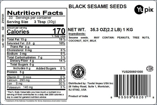 Yupik Black Sesame Seeds, 2.2 lb