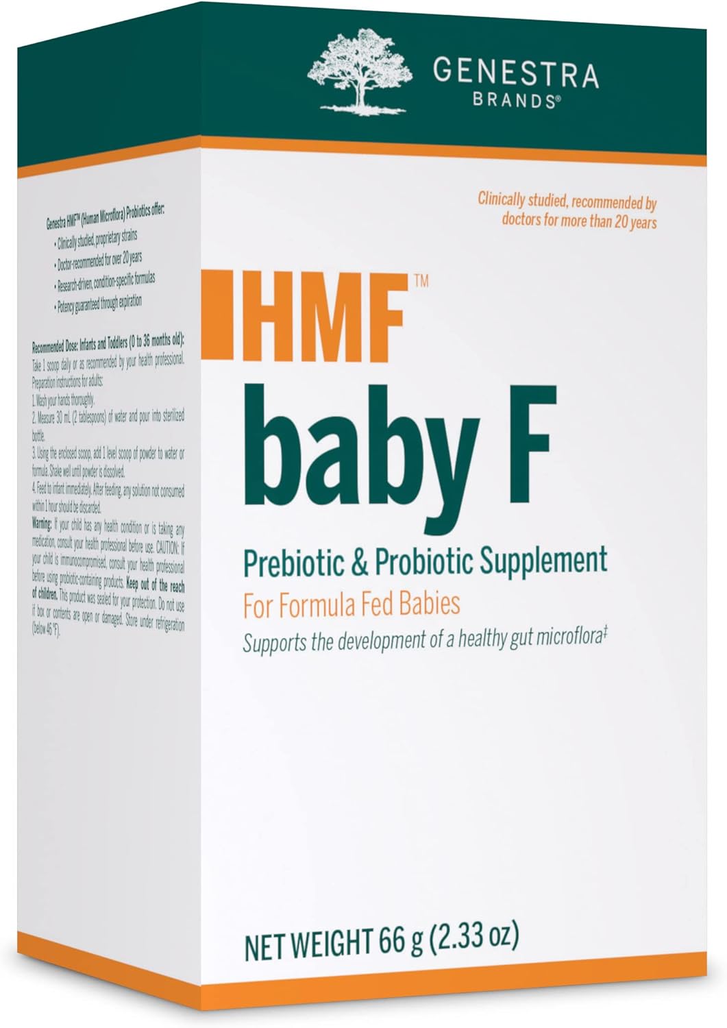 Genestra Brands Hmf Baby F | Probiotic Supplement For Formula Fed Babies | 2.3 Ounces