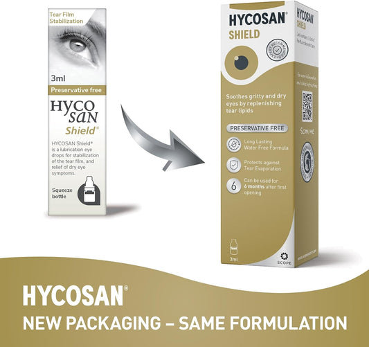 Hycosan Shield Eye Drops – Preservative Free Single Ingredient Formula for Management of Dry Eyes – 280 Applications – 3ml : Amazon.co.uk: Health & Personal Care