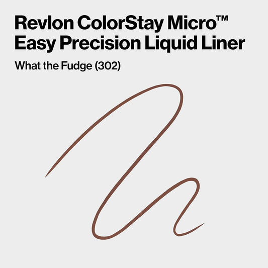 Revlon Colorstay Micro Easy Precision Liquid Eyeliner, Waterproof, Smudgeproof, Longwearing With Micro Felt Tip, 302 What The Fudge, 0.057 Fl. Oz