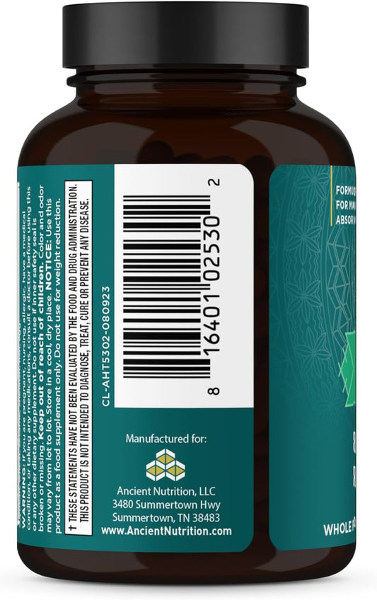 Thyroid Support Supplement With Ashwaghanda By Ancient Nutrition, Thyroid Capsules, Promotes Restful Sleep And Reduced Stress, Gluten Free, Paleo And Keto Friendly, 60Ct