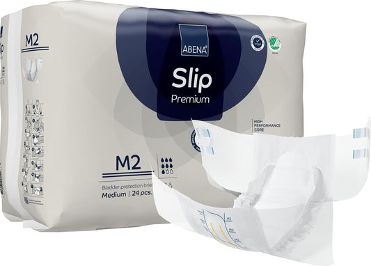 ABENA Slip Premium All-In-One Incontinence Pads For Men & Women, Eco-Labelled Womens Incontinence Pads, Mens Incontinence Pads - Medium 2, 70-110cm Waist, 2600ml Absorbency, 24PK