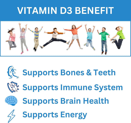 Greenfield Nutritions Halal Vitamin D3 For Kids – 1000 Iu – 90 Gummies | Chewable Kids Vitamin D Supplement Supports Bone And Immune System | Non-Gmo, Gelatin-Free, Gluten-Free