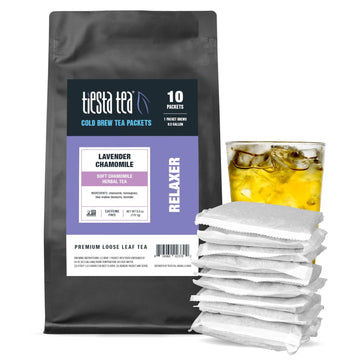 Tiesta Tea - Lavender Chamomile Cold Brew Tea | Soft Chamomile Herbal Tea | Premium Loose Leaf Iced Tea Blends | Non Caffeinated Iced Tea | 10 Cold Brew Tea Bags - Brews 1 64Oz Pitcher Each