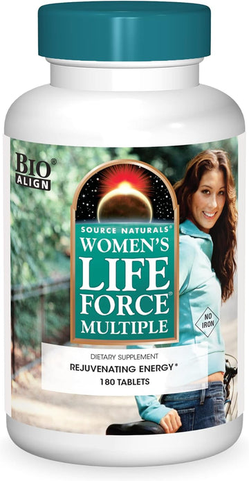 Source Naturals Womens Life Force Multiple, For Rejuvenating Energy* - No Iron Women'S Multiple Supplement - 180 Tablets