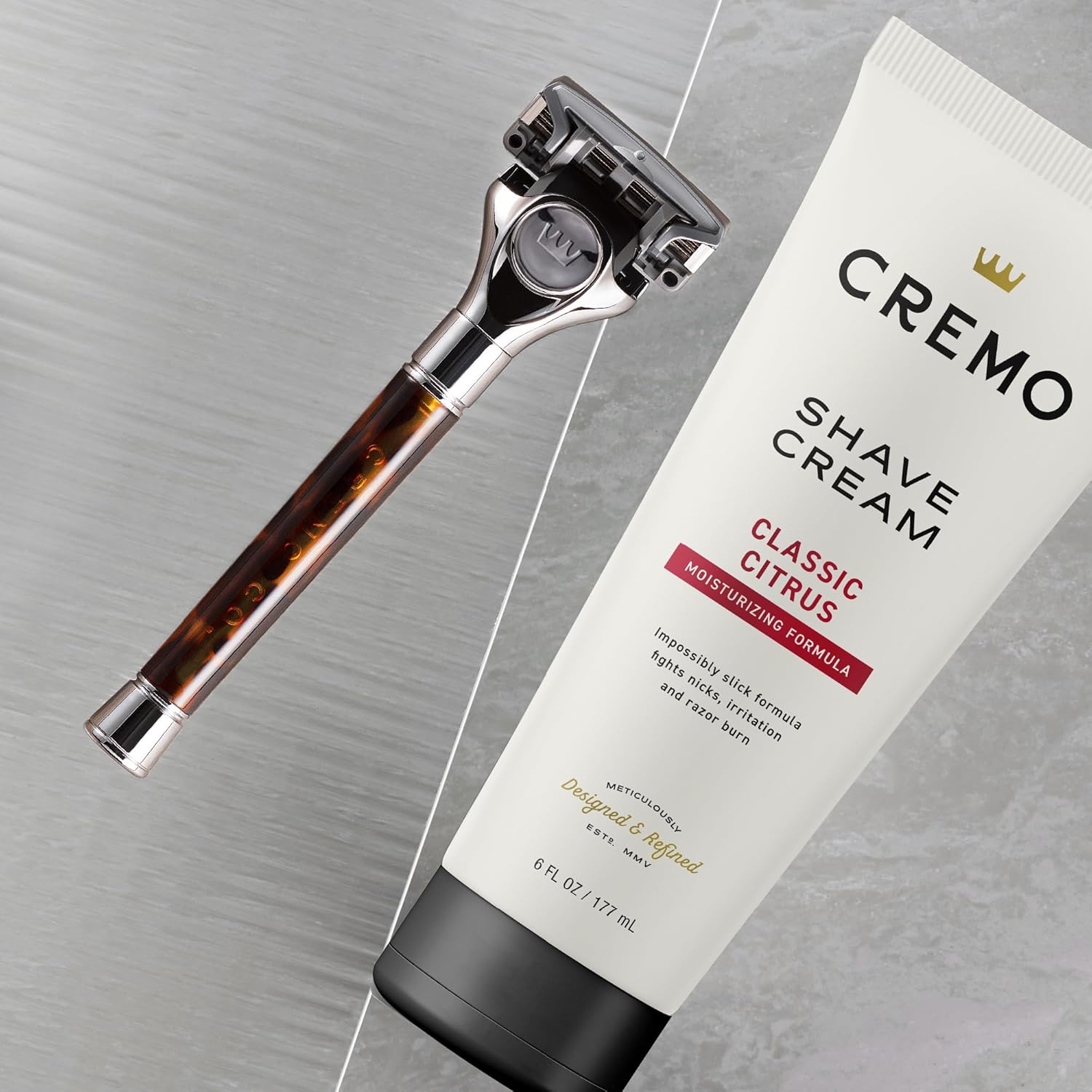 Cremo Barber Grade Original Shave Cream Classic Citrus Moisturizing Formula, Astonishingly Superior Ultra-Slick Shaving Cream Fights Nicks, Cuts and Razor Burn, 6 Fl Oz (2 Pack) : Beauty & Personal Care