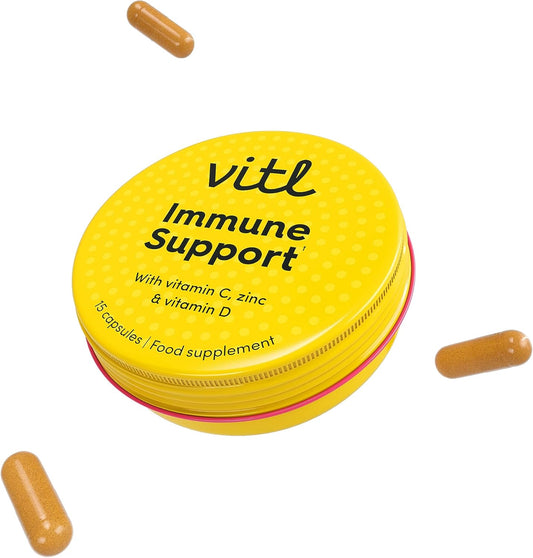 Vitl Immune Support Supplement - 15 Vegan Capsules - with Vitamin D, Vitamin C, Folate, Zinc, Turmeric & Elderberry Extracts : Amazon.co.uk: Health & Personal Care