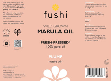Fushi Organic Marula Seed Oil 50Ml | Virgin & Fresh-Pressed | Rich In Fatty Acids, Vitamins C & E | Best For Fine Lines, Anti-Ageing, Dehydrated Skin & Moisturising | Ethical & Vegan |Made In The Uk