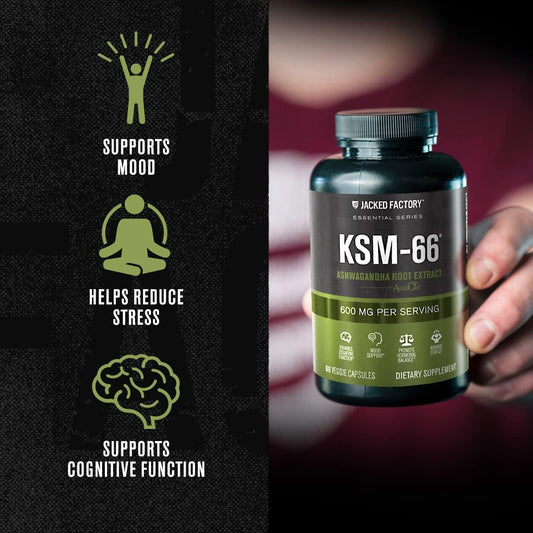 Jacked Factory Vitality Supplement Stack | Ksm-66 (Ashwagandha) W/ 5% Withanolides & Indonesian Tongkat Ali 200:1 Extract To Support Vitality, Boost Natural Energy Levels, & Enhance Recovery