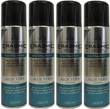 X4 Erasmic Traditional Skincare Shave Foam Aloe Vera Soothing 250Ml