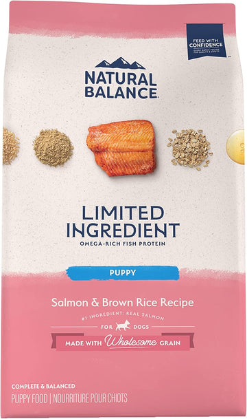 Natural Balance Limited Ingredient Puppy Dry Dog Food With Healthy Grains, Salmon & Brown Rice Recipe, 4 Pound (Pack Of 1)