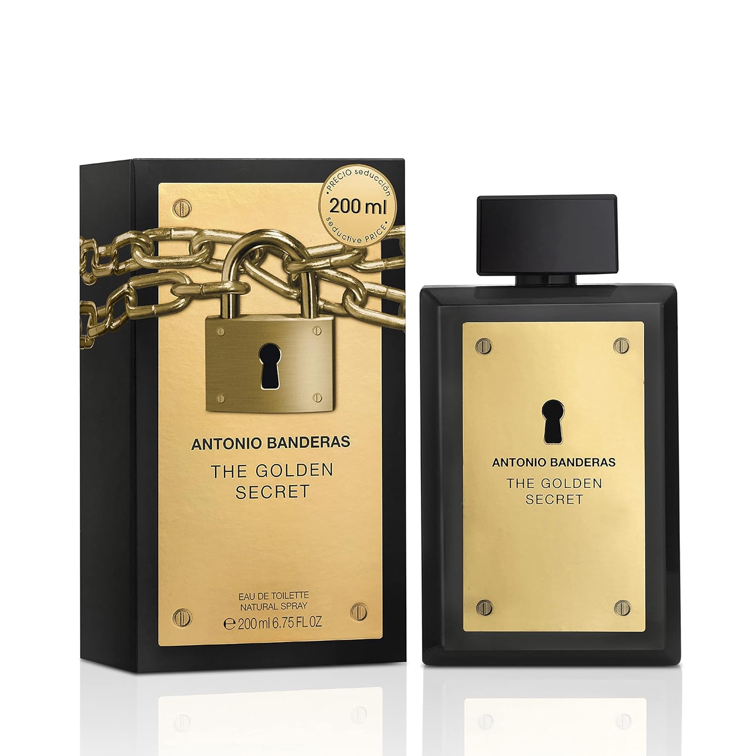 Banderas Perfumes - The Golden Secret - Eau De Toilette Spray For Men - Long Lasting - Masculine, Casual And Elegant Fragrance - Mint, Apple And Spicy Notes - Ideal For Day Wear - 6.7 Fl Oz