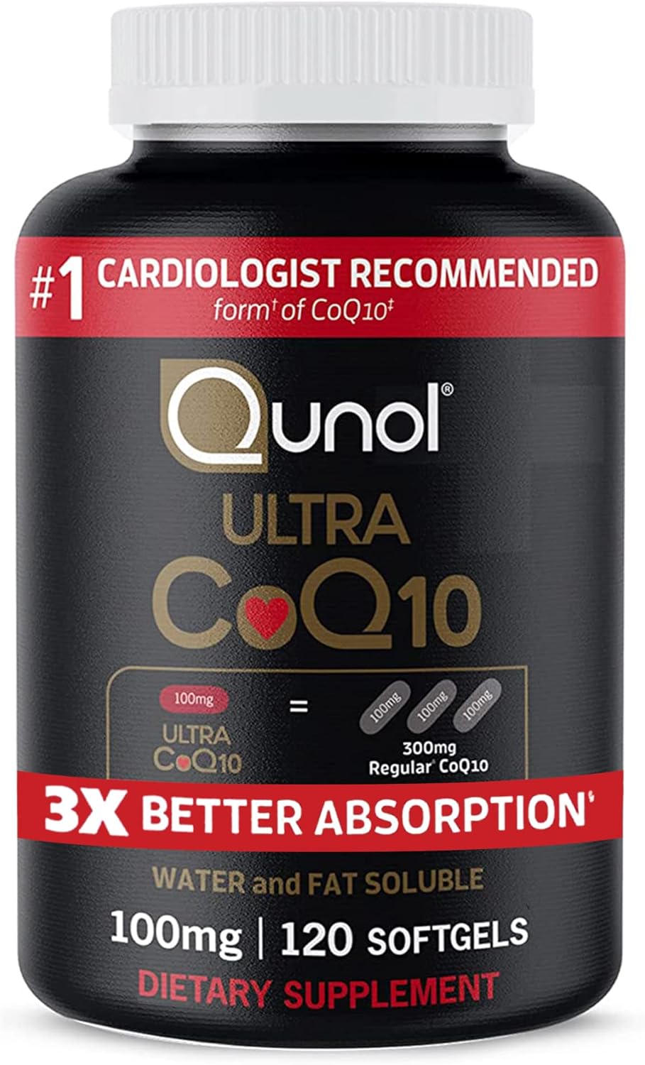 Coq10 100Mg Softgels - Qunol Ultra 3X Better Absorption Coenzyme Q10 Supplements - Antioxidant Supplement For Vascular And Heart Health & Energy Production - 4 Month Supply - (Pack Of 24, 2880 Count)